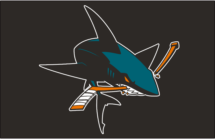 San Jose Sharks 2008-2017 Jersey Logo iron on transfers for clothing...